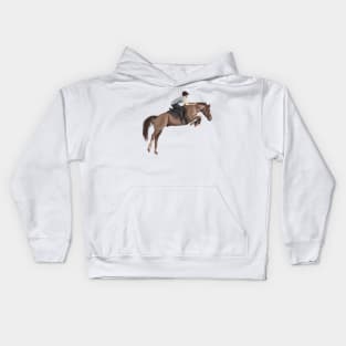 Chestnut Showjumper Schooling in Neutrals Kids Hoodie